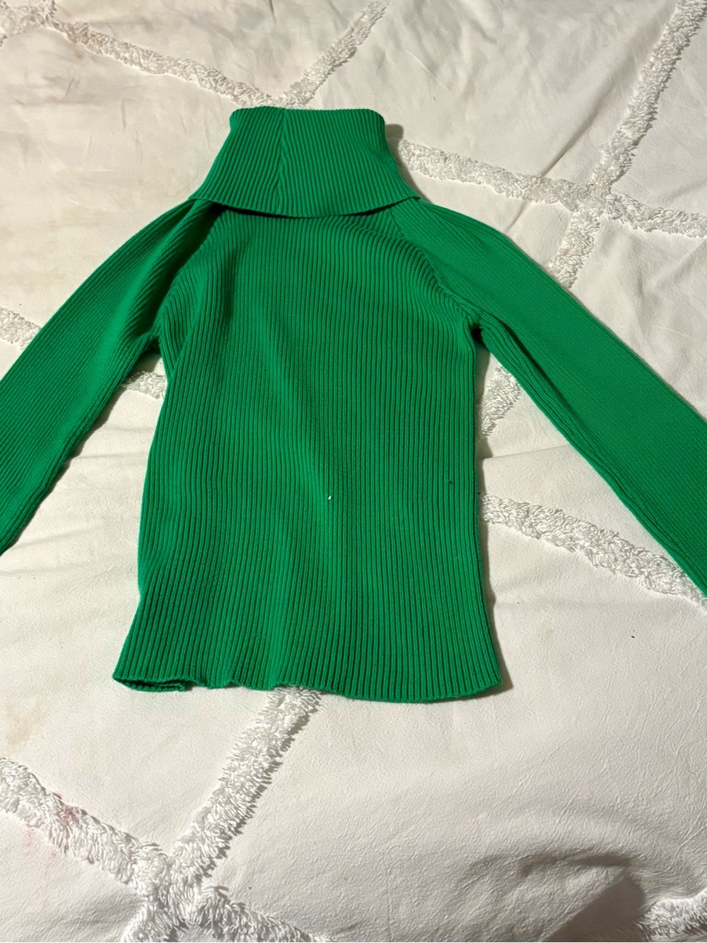 Topshop Emerald Green Ribbed Turtleneck Sweater